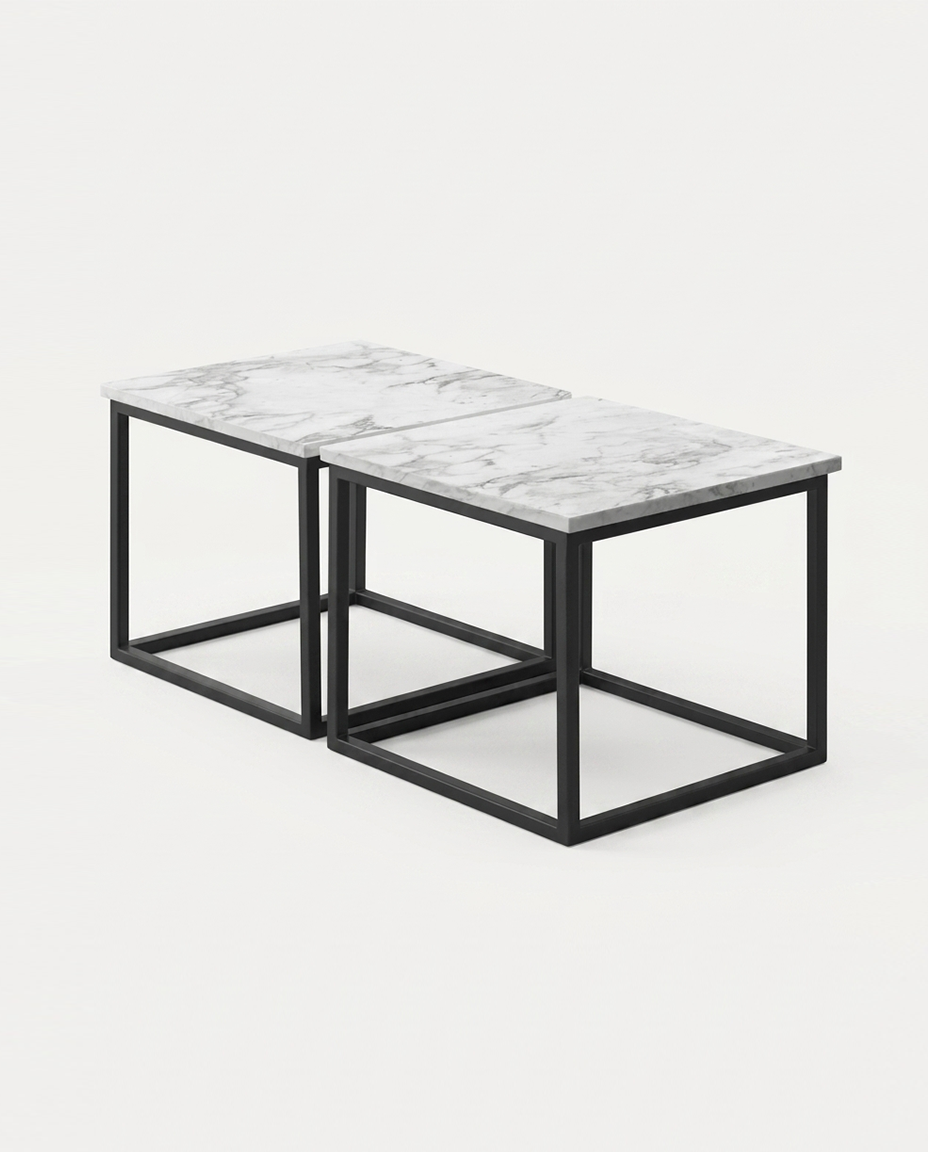 Mesa de Centro Duo Ares de Mármol Blanco