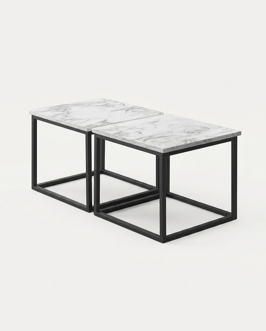Mesa de Centro Duo Ares de Mármol Blanco