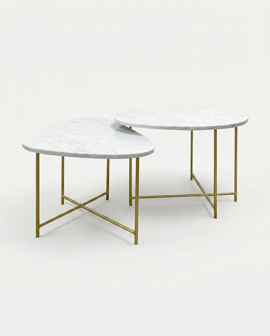 Mesa de Centro Organic de Mármol Blanco