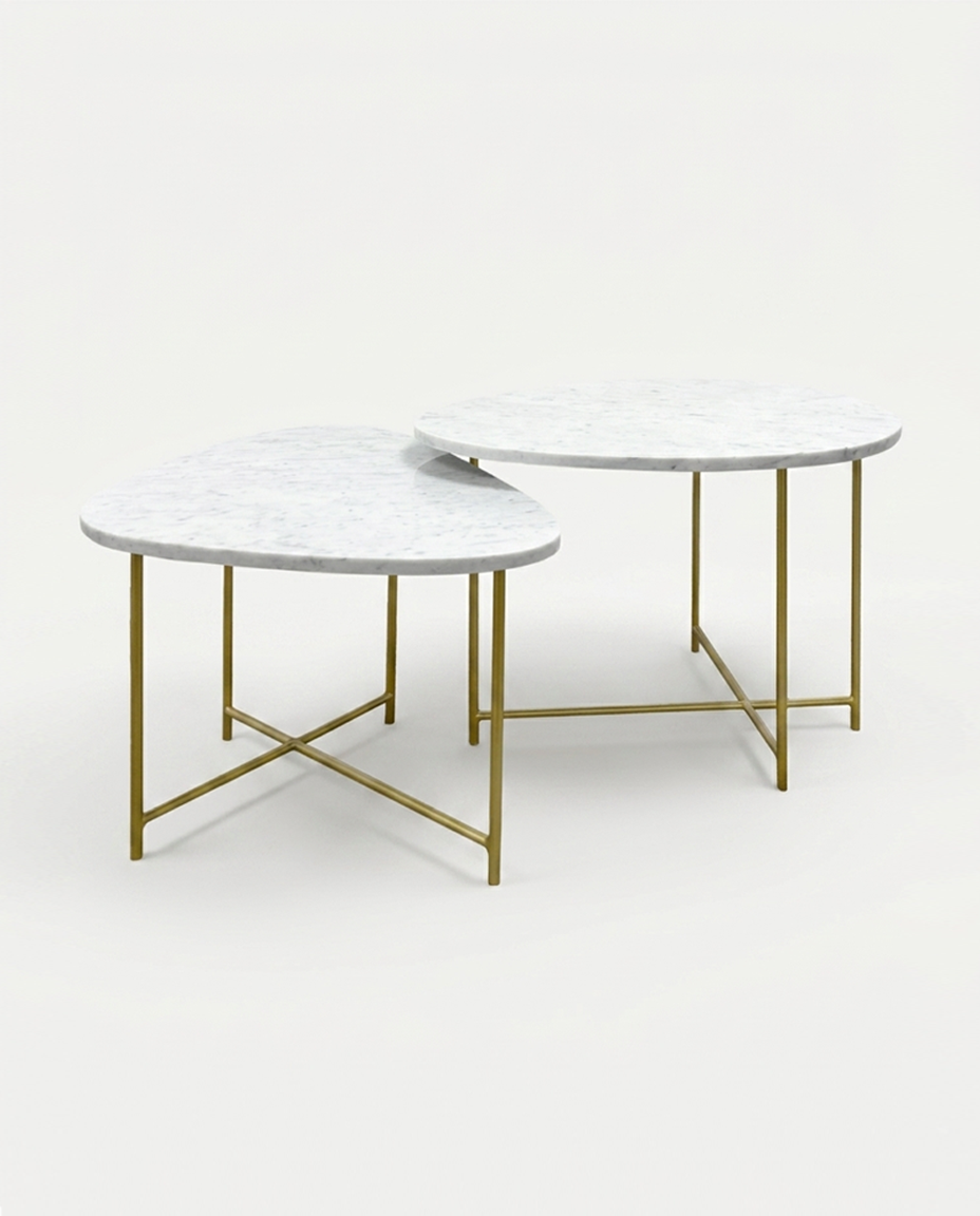 Mesa de Centro Organic de Mármol Blanco