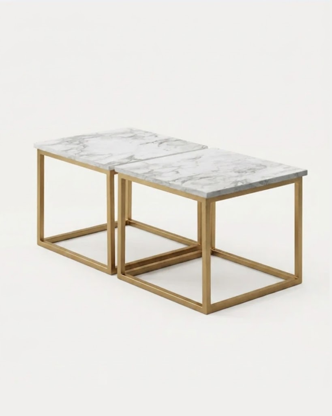 Mesa de Centro Duo Ares de Mármol Blanco