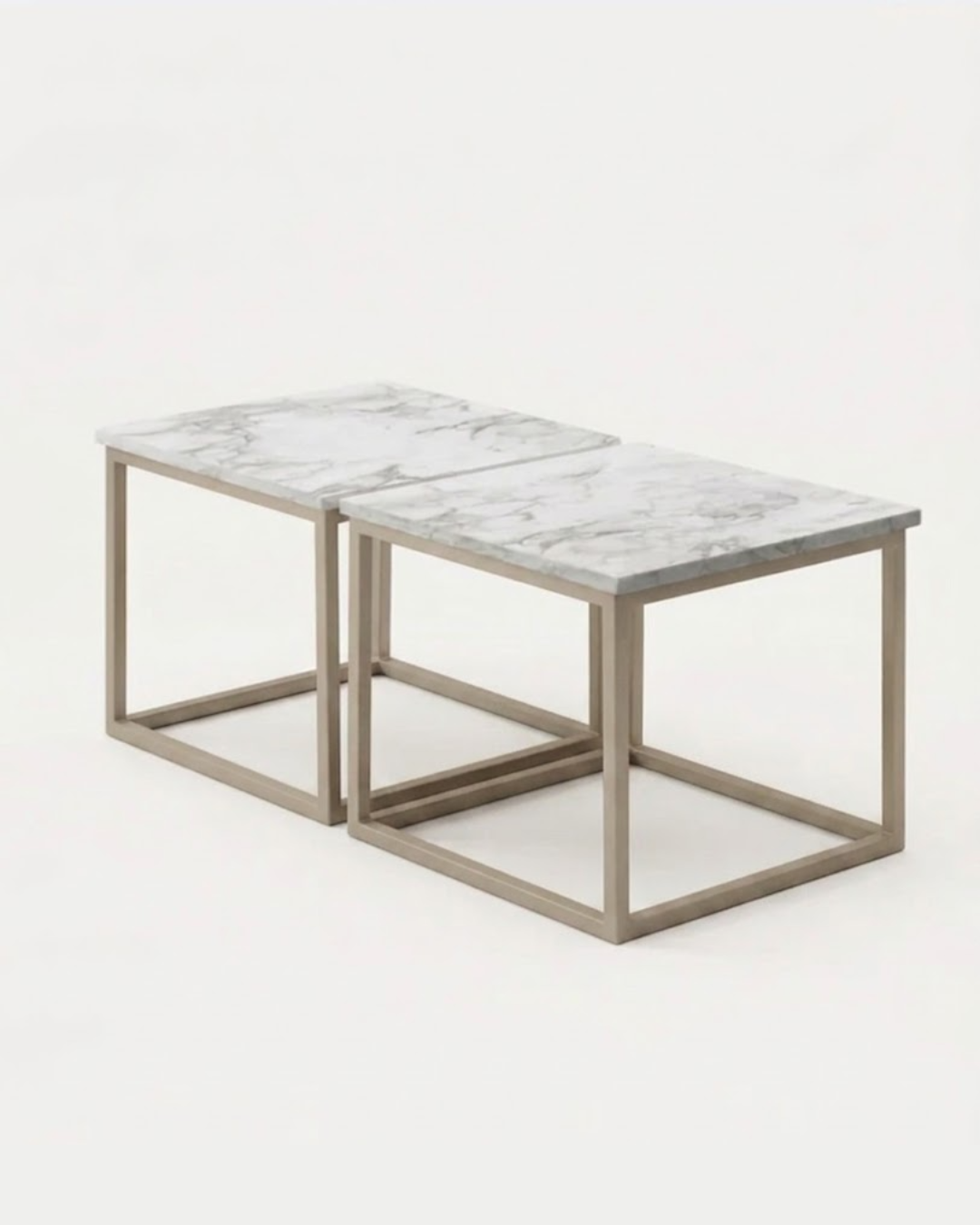 Mesa de Centro Duo Ares de Mármol Blanco