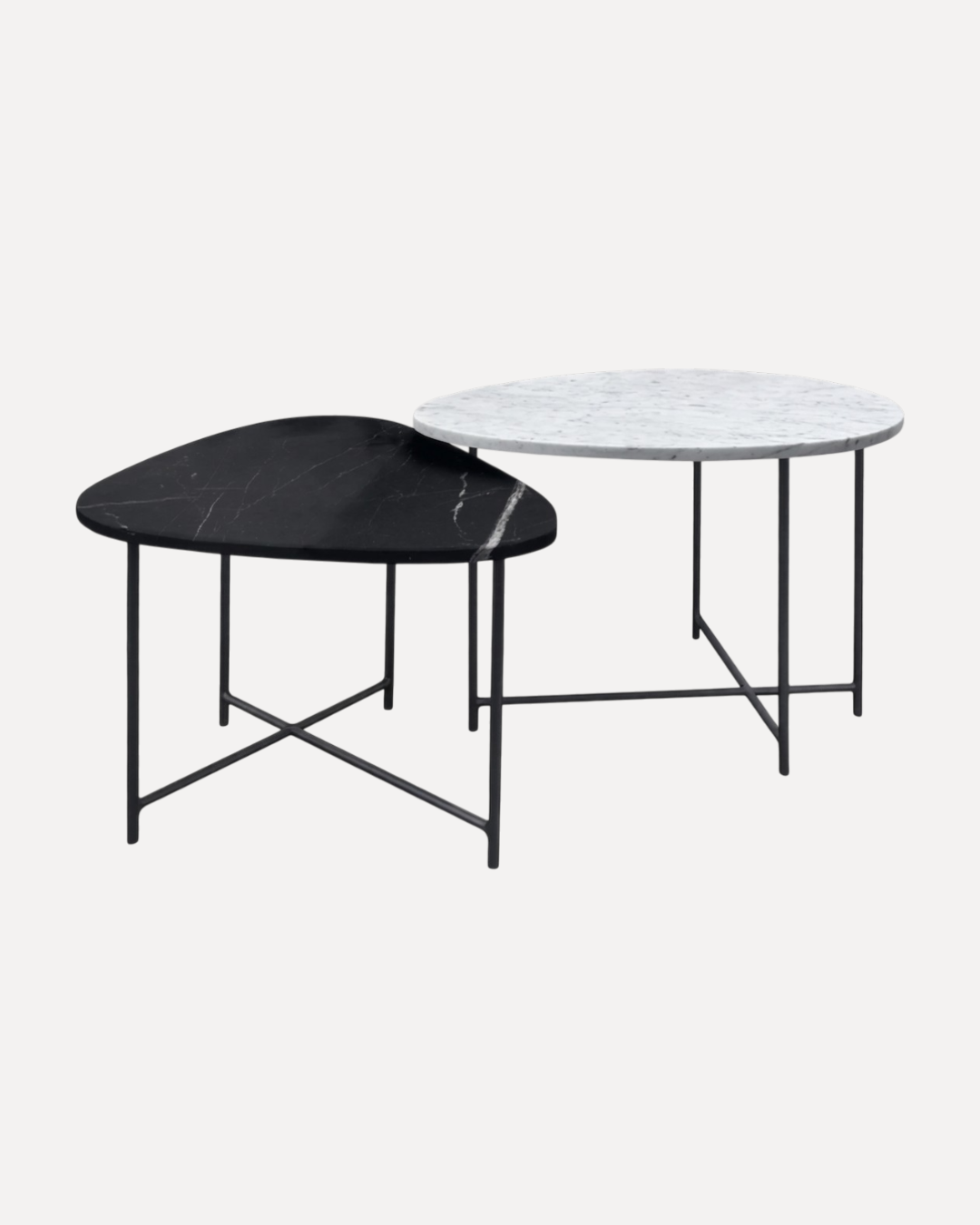 Mesa de Centro Organic de Mármol Blanco y Negro Black