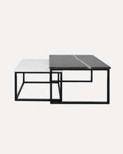 Cargar imagen en el visor de la galería, Mesa de Centro de Mármol Blanco y Negro 2pz
