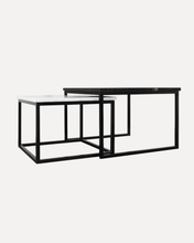 Cargar imagen en el visor de la galería, Mesa de Centro de Mármol Blanco y Negro 2pz
