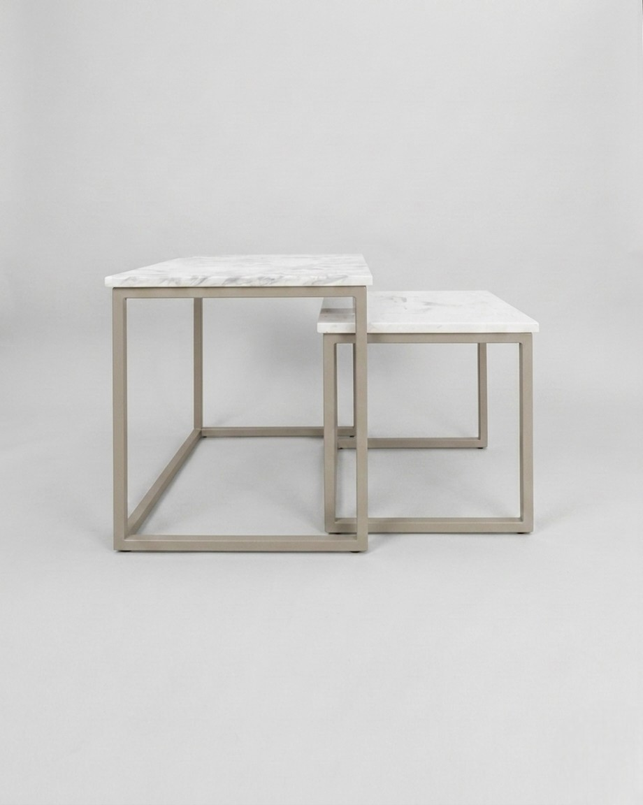 Mesa Lateral Demeter de Mármol Blanco