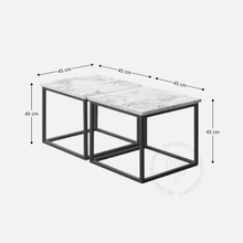Cargar imagen en el visor de la galería, Mesa de Centro Duo Ares de Mármol Blanco Black
