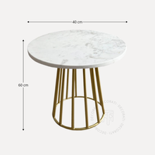 Cargar imagen en el visor de la galería, Mesa Latera Carrera de Mármol Blanco Gold
