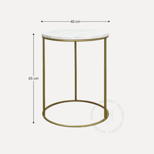 Cargar imagen en el visor de la galería, Mesa Lateral Hera de Mármol Blanco Black
