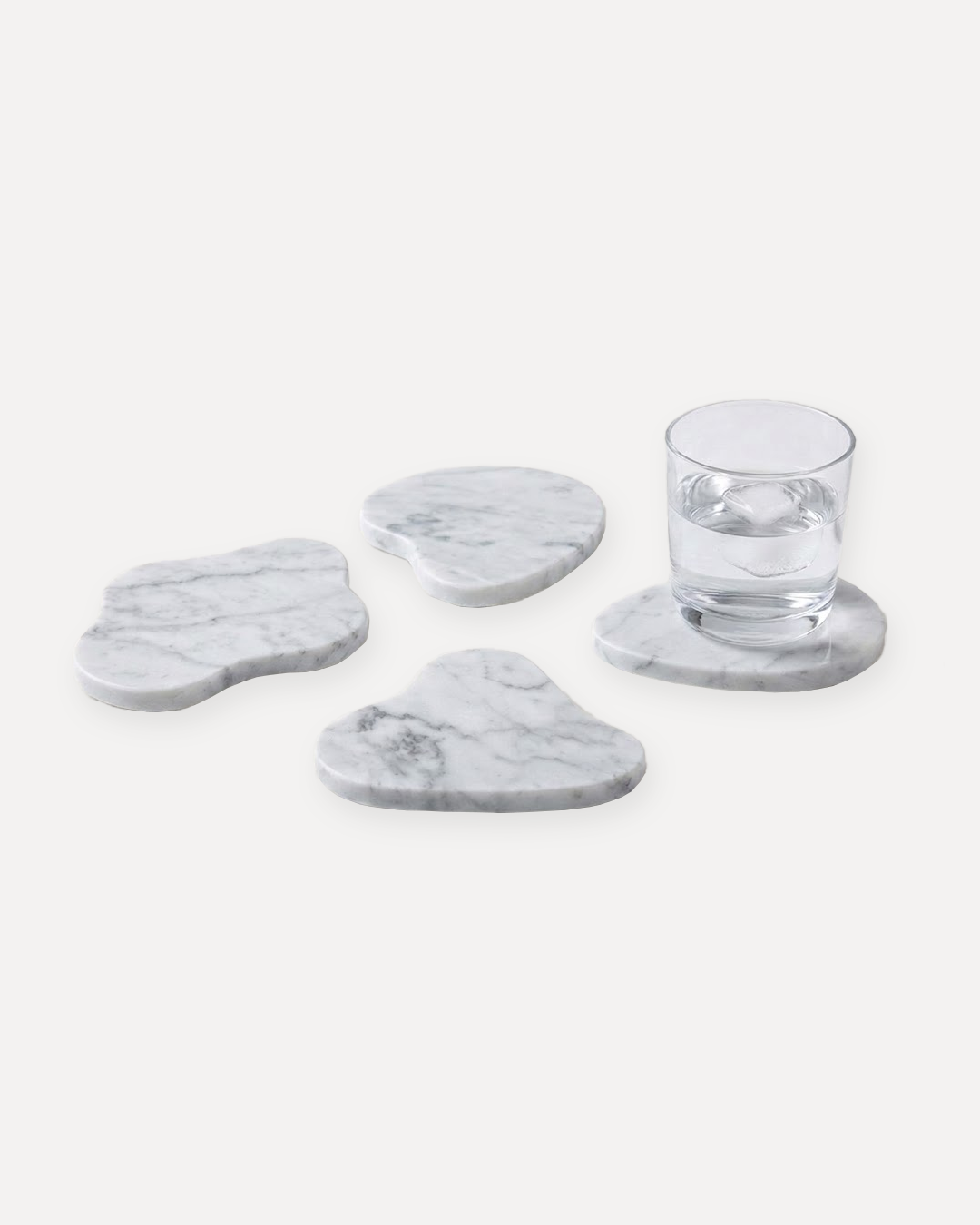 4Pack de Posavasos Organic de Mármol Blanco