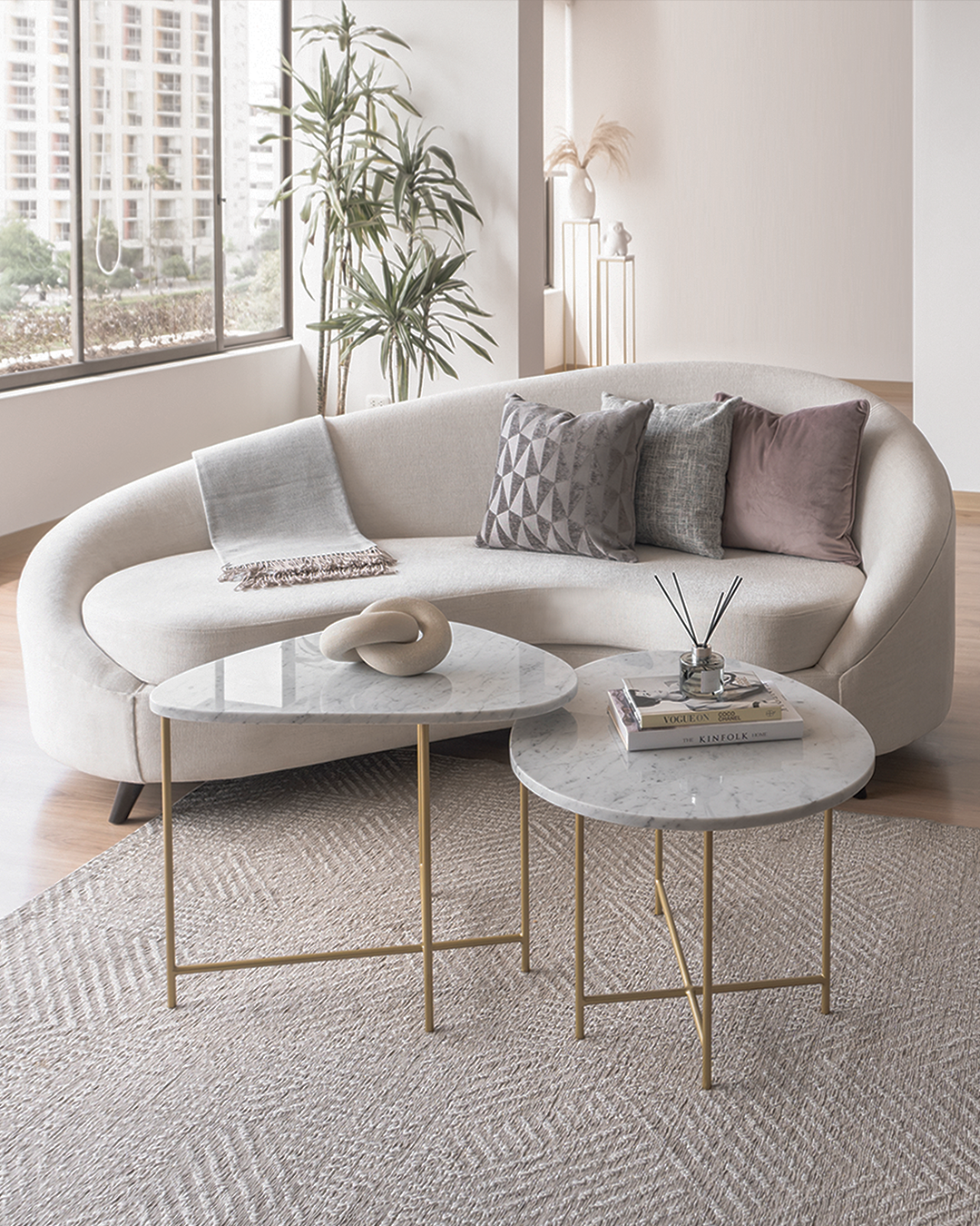 Sofá Curvo Hermes Beige