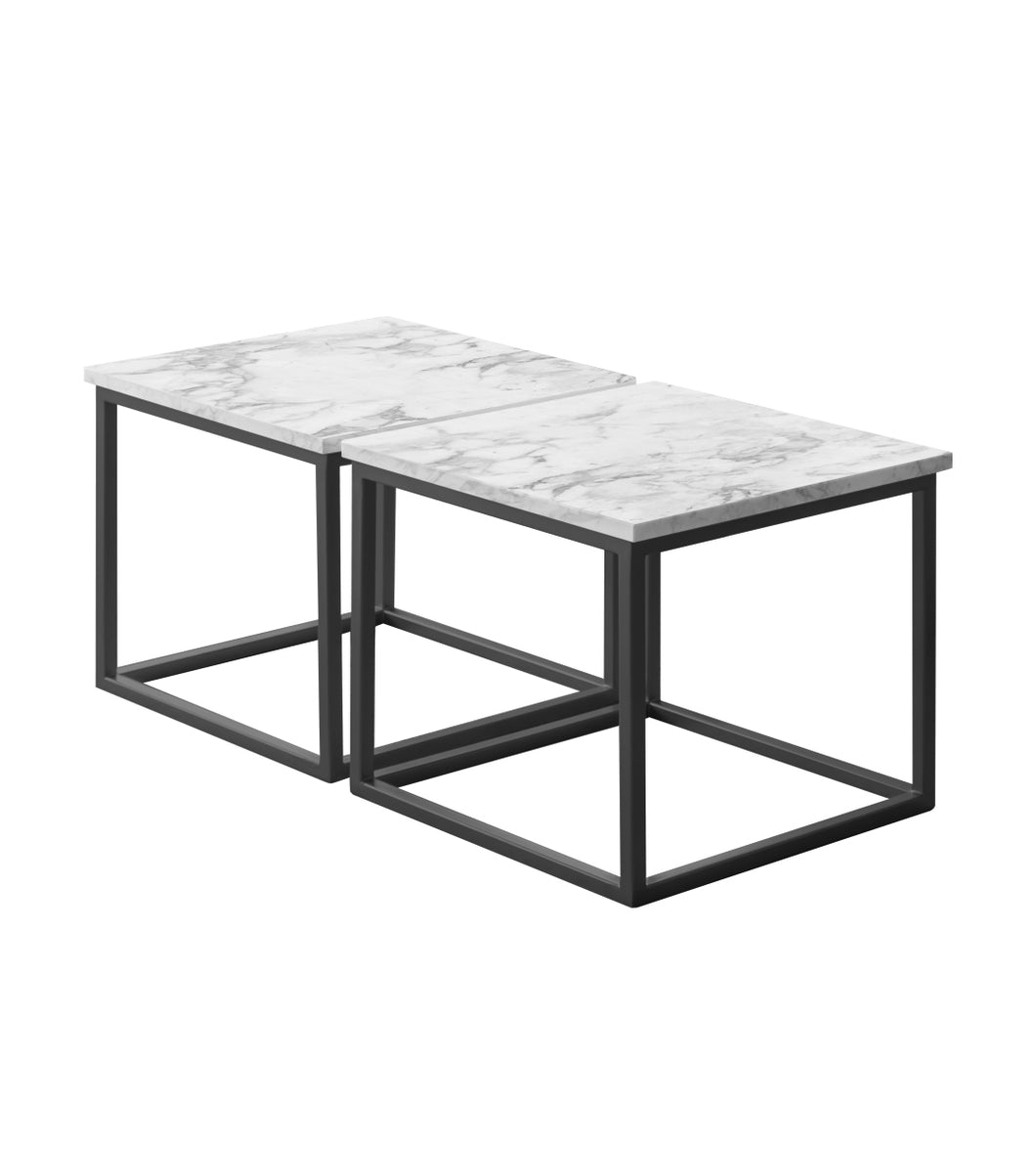 Mesa de Centro Duo Ares de Mármol Blanco Black