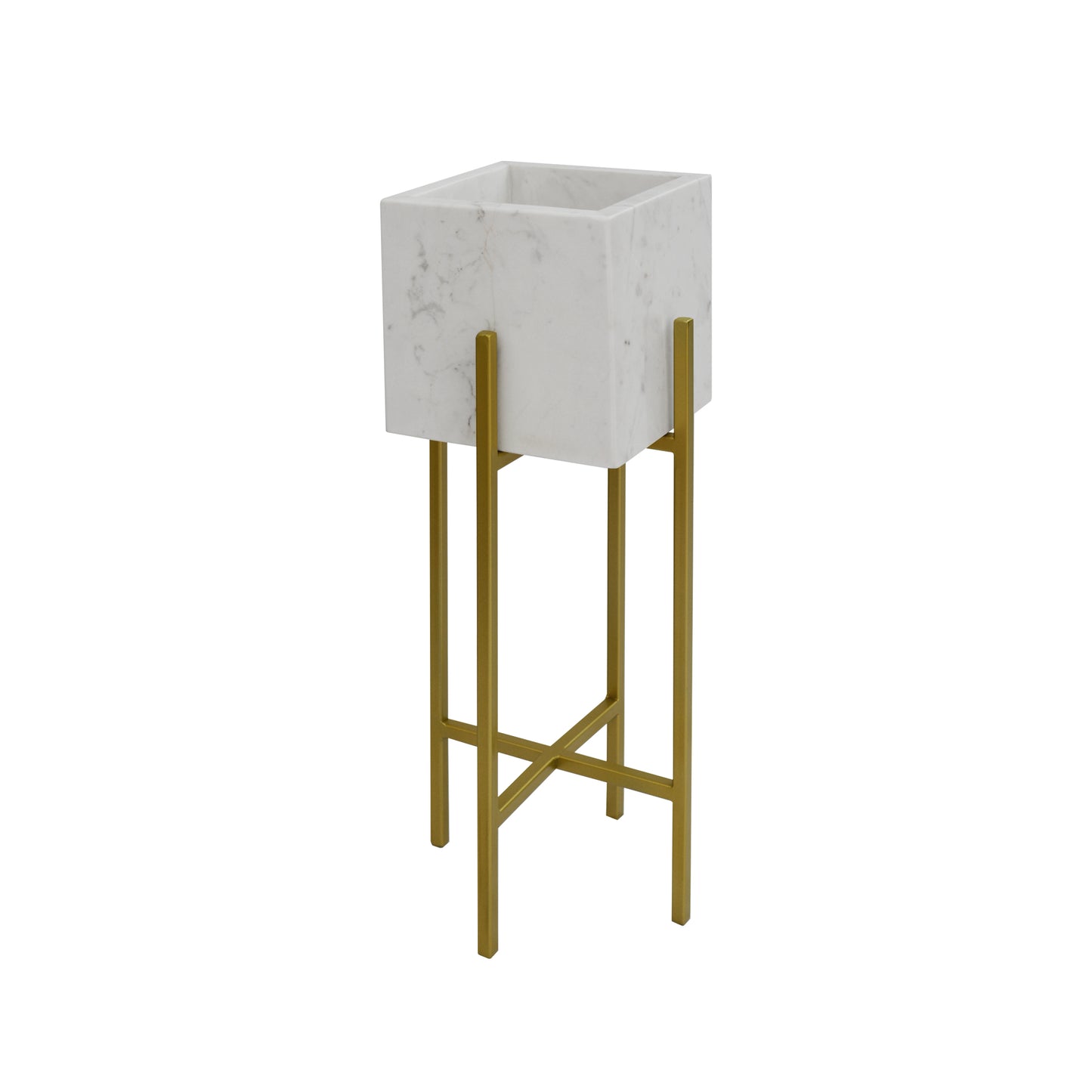 Macetero Chloe de Mármol Blanco Gold