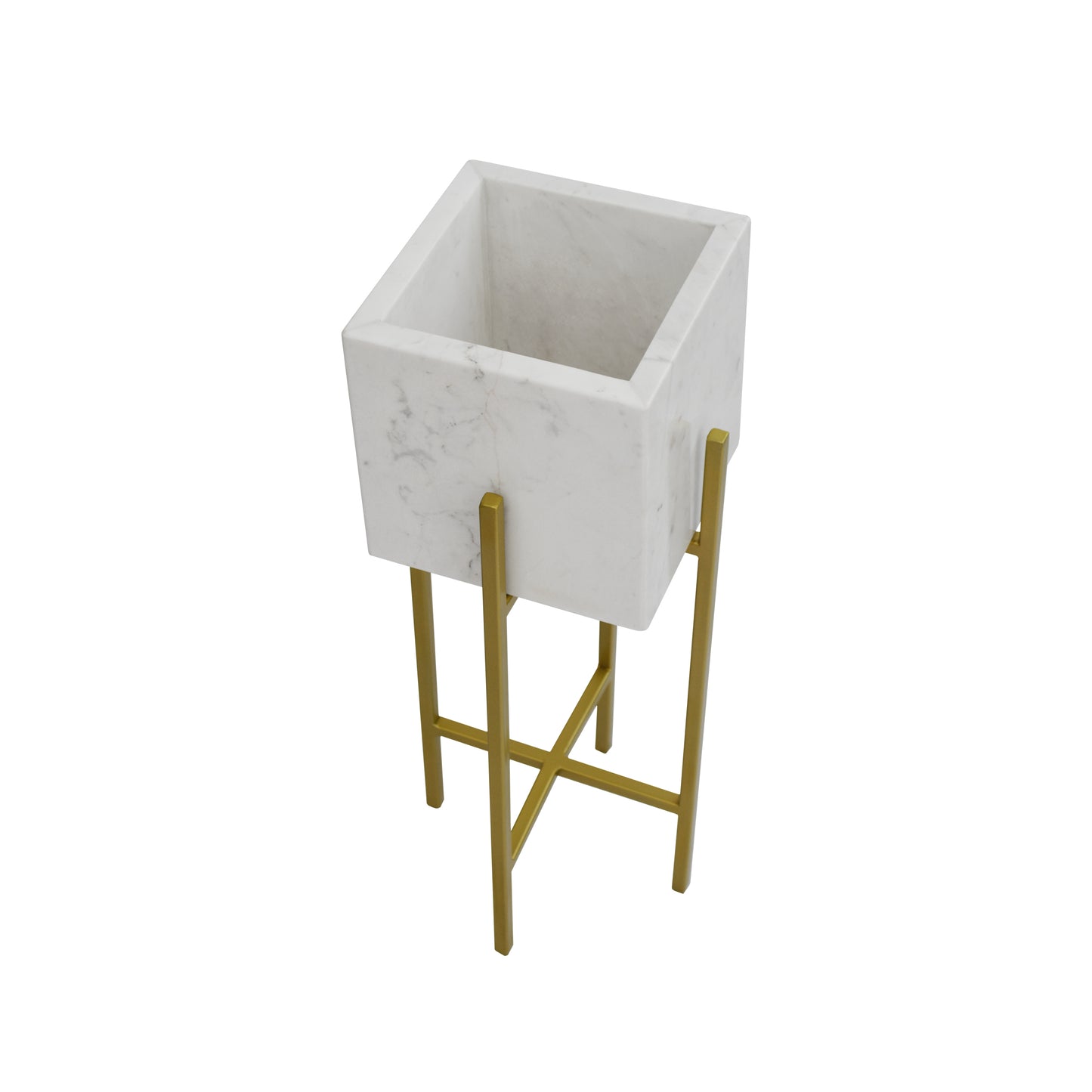 Macetero Chloe de Mármol Blanco Gold