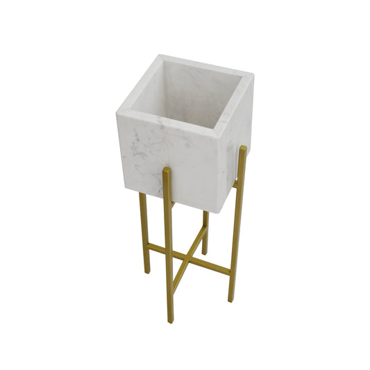 Macetero Chloe de Mármol Blanco Gold